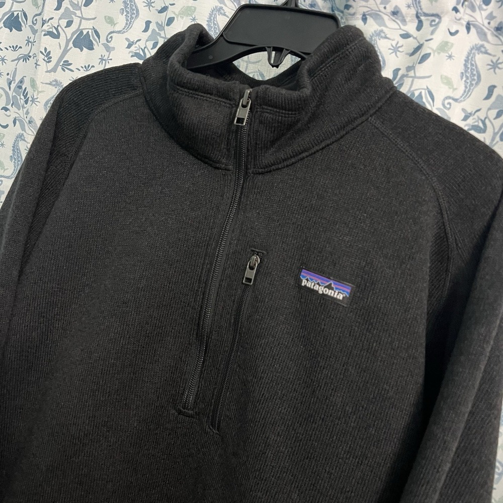 Patagonia Better Sweater Mens XL 1/4-Zip Pullover Black Fleece Tech EUC